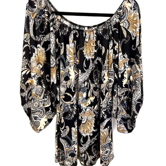 Unknown Tops - Black print tunic